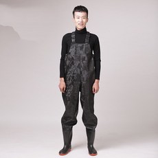 高級款釣魚灘塗防水齊胸褲, 10 黑色花朵 胸圍39