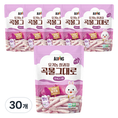엘빈즈 유기농 쌀과자 곡물그대로, 자색고구마, 25g, 30개