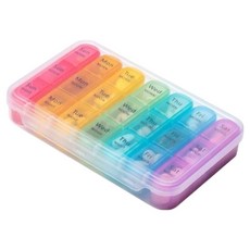 특별한상점 아침 점심 저녁 요일별 휴대용 알약케이스 화이트, 1개