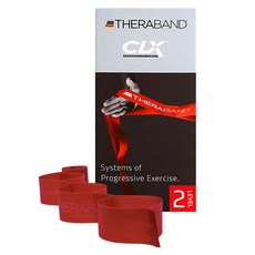 세라밴드 CLX 단계별 탄성저항 루프형 밴드 + 운동매뉴얼, 레드(2단계), 1개