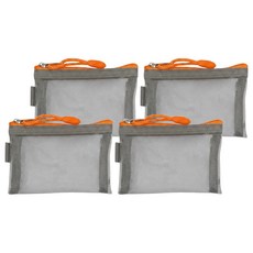 收納整理袋 小(106 x 75mm), 灰橘, 4個