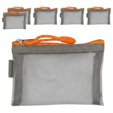 收納整理袋 小(106 x 75mm), 灰橘, 6個