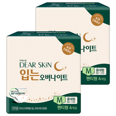 디어스킨 에어엠보 입는 오버나이트 생리대 팬티형, 중대형, 4개입, 2개