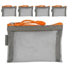 收納整理袋 小(106 x 75mm), 灰橘, 5個