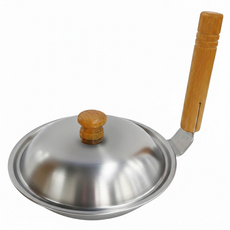 SHIMOMURA 下村工業 親子丼鍋 附蓋 43441, 不鏽鋼主體, 天然木材手柄, 日本產, 19cm, 1個