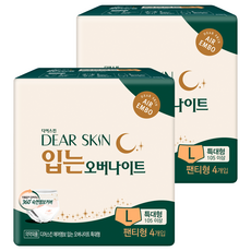 DEAR SKIN 透氣壓紋褲型夜用衛生棉, 特大型, 4片, 2包