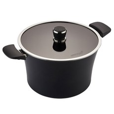 HAPPYCALL 電磁爐適用MONO系列雙耳陶瓷不沾湯鍋+鍋蓋組, 28cm, Ebony Black