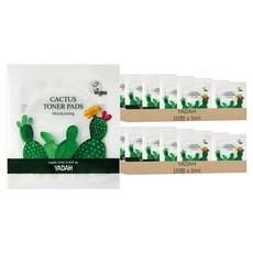 YADAH 仙人掌保濕爽膚棉片 含87%圓武扇仙人掌 打造健康肌膚的pH5.5弱酸性化妝水 迅速鎮靜敏感肌膚, 2片, 20包