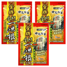 毋忘在莒 金牌 金門一條根精油貼布, 6片, 3包