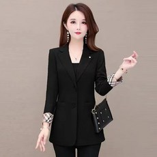 엘쏘 여성용 클래식 블레이저 슬림 쇼트 자켓