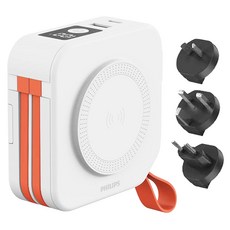 PHILIPS 飛利浦 十合一行動電源 原廠保固 附轉接頭 3個, DLP4347C, 白色
