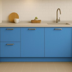 DEKOREA 家具水槽冰箱防水黏貼式貼膜 L號, 天藍色(SOLID L 547)