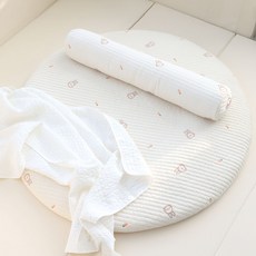 이몽 아동용 100수 면 원형 러그, 토끼, 1개