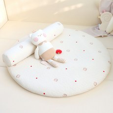 이몽 아동용 100수 면 원형 러그, 곰, 1개