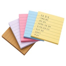 라이프팁스 줄 있는 점착 메모지 5종 400매, 혼합색상, 1세트