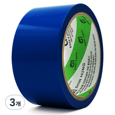 Shin Hung 彩色封箱膠帶 藍色 50m, 3個