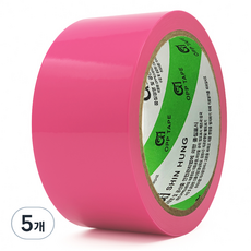 Shin Hung 封箱膠帶 粉紅色 50m, 5個