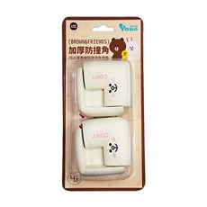 YODA 優的寶貝 LINE FRIENDS加厚防撞角 4入組 NBR材質 強韌耐用 防水防油, 兔兔款 白色, 1組