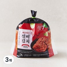 예소담 매운 실비 썰은 김치, 1kg, 3개