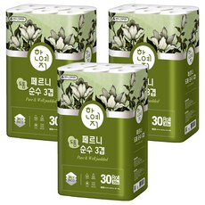 Hanyeji 佩爾尼 厚實純粹3層高級捲筒衛生紙, 30m, 30捲, 3個