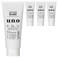 uno 男士炭粉淨油泡沫洗面乳, 130g, 4條