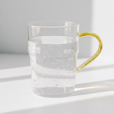 카모메키친 내열유리 프렌치 머그 500ml, 옐로우, 1개