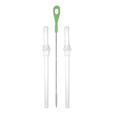 DOOBY 大眼蛙 彈跳水壺軟吸管 330cc專用 吸管2支+刷子1組, 透明色, 1組