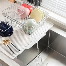 Unitree餐具瀝乾墊瀝水墊矽膠餐具瀝乾架瀝水墊 中型, 白色, 1層, 1個