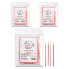 미니맥시 메이크업 수정 면봉 피치 립, 3개, 50개입
