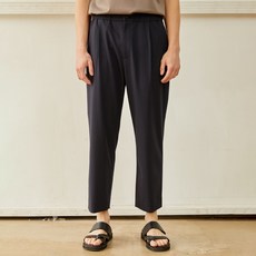 마에스트로투모로우 남성용 3계절 원턱 와이드 크롭 팬츠