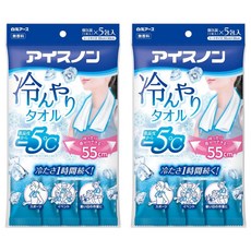 Hakugen Earth 白元 涼感毛巾, 藍色, 2個, 5個裝