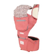 YODA 優的寶貝 機能成長包覆型座椅式背巾, 加寬加厚雙肩帶 適用於3~36個月孩童, 玫瑰粉, 1個, 100公分(39吋)