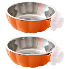 寵物夢工廠 不鏽鋼掛碗 L, 南瓜造型, 2個