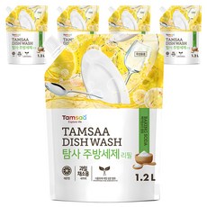 탐사 주방세제 리필, 1.2L, 5개