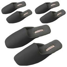 오브메종 高級皮革室內拖鞋 絨毛保暖拖鞋, 黑色, 3個