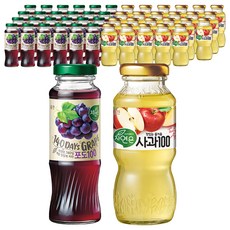 자연은 사과 100 180ml 24p + 포도 100 180ml 24p, 1세트, 2.16L