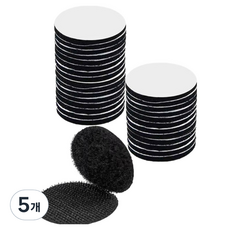 ender 自黏式圓形魔鬼氈公母貼片 黑色 6 x 6 cm 30入, 5個