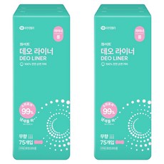 화이트 데오 팬티라이너, 롱, 75개입, 2개