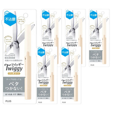 PLUS 普樂士 Twiggy 不沾膠 筆型剪刀, 弧線型刀刃 奶茶色, 6個