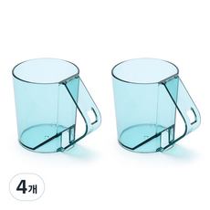 McLife 浴室倒掛牙刷架漱口杯, 綠色透明, 4個