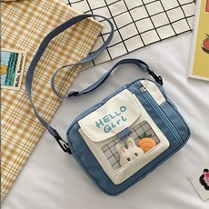 野餐 Hello Girl 迷你斜背包, 藍色