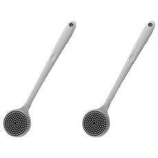 Livemore 低刺激雙面軟毛身體刷, 灰色, 2個, 1入