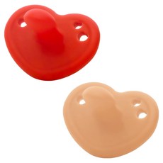 티지엠 하트 노리개 젖꼭지, 플러스 (3개월이상), 베리레드 + 탠브라운, 2개