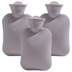 퀵살림 핸드워머 빗살무늬 파스텔 보온 물주머니 01 밝은 회색 500ml, 3개