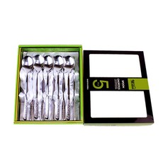 Willive 韓國製不鏽鋼Cosmos湯匙筷子組, 湯匙 5支 + 筷子 5雙 + 收納盒, 銀色