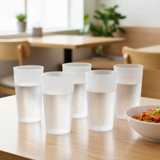 리빙메이트 국산 PC 안깨지는 물컵 450ml, 투명, 5개