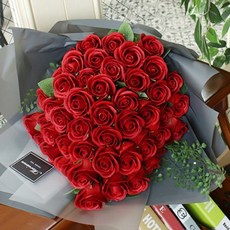 MORIANN 50朵貝拉玫瑰花束, 紅色, 1個