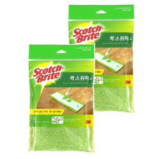 3M Scotch-Brite 百利 平板拖把用超細纖維清潔布, 混色, 2個