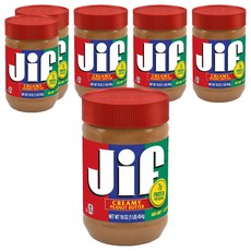 Jif 지프 크리미 땅콩버터, 454g, 6개