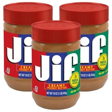 Jif 지프 크리미 땅콩버터, 454g, 3개